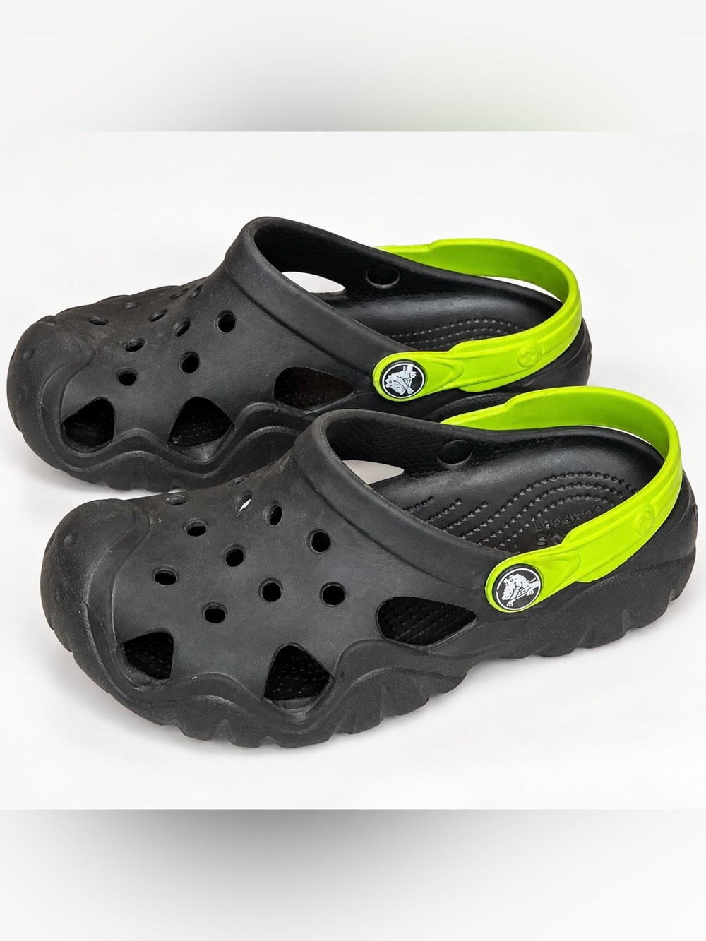 CROCS DUET SPORT  CLOGS GRAPHITE VOLT GREEN COMFORT SHOES